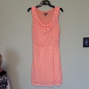 Express Peach Striped Maxi Dress